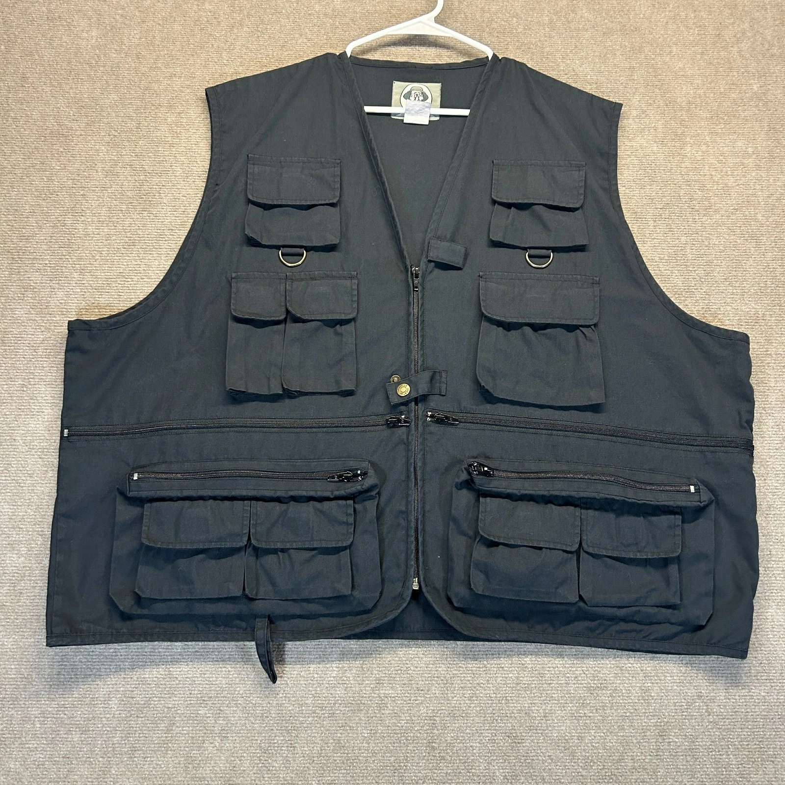 Uncle Milty Vest Men's 3XL Black Zip Photography Fishing Utility Pockets Safari