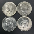 Lot of 4 1964 Kennedy Half Dollars 90% Silver