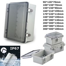 Clear Cover Hinged Lid Electrical Enclosure Case IP67 Waterproof Junction Box UK