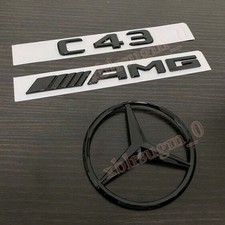 Schwarz Glänz C43 AMG Trunk Star Emblem Abzeichen Für Mercedes-Benz C43 W204 Schwarz Glänz C43 AMG Trunk Star Emblem Abzeichen Für Mercedes-Benz C43 W204