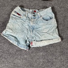 Tommy Hilfiger Denim Shorts Girls 16 Light Wash High Waisted Cotton 90s Vintage