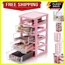 Desktop Drawer, Clear 5-Drawer Desktop Storage Unit, Small Organizer Box Stor...