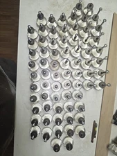 70 Cosmas Brushed Bronze Round Glass Pull Knobs Cabinet/Drawers GOOD CONDITION