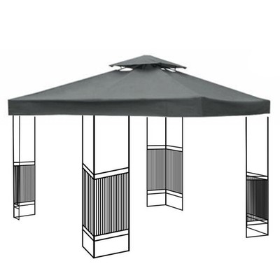 10'x10' Waterproof Gazebo 2 Tier Top Replacement Canopy UV Sunshade Patio Cover