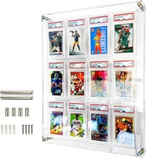 Acrylic Card Display Case for Graded Cards, Holds 12 PSA, CSG, CGC, Slabs on The