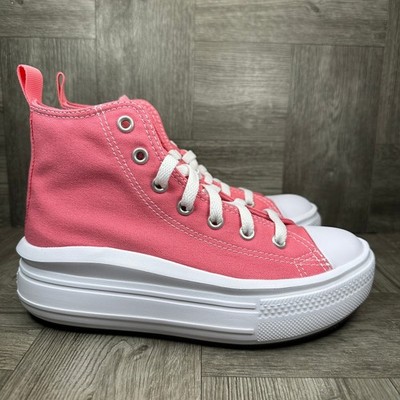 Converse Chuck Taylor All Star Move Hi Youth 2 Pink Platform High Top Canvas NEW