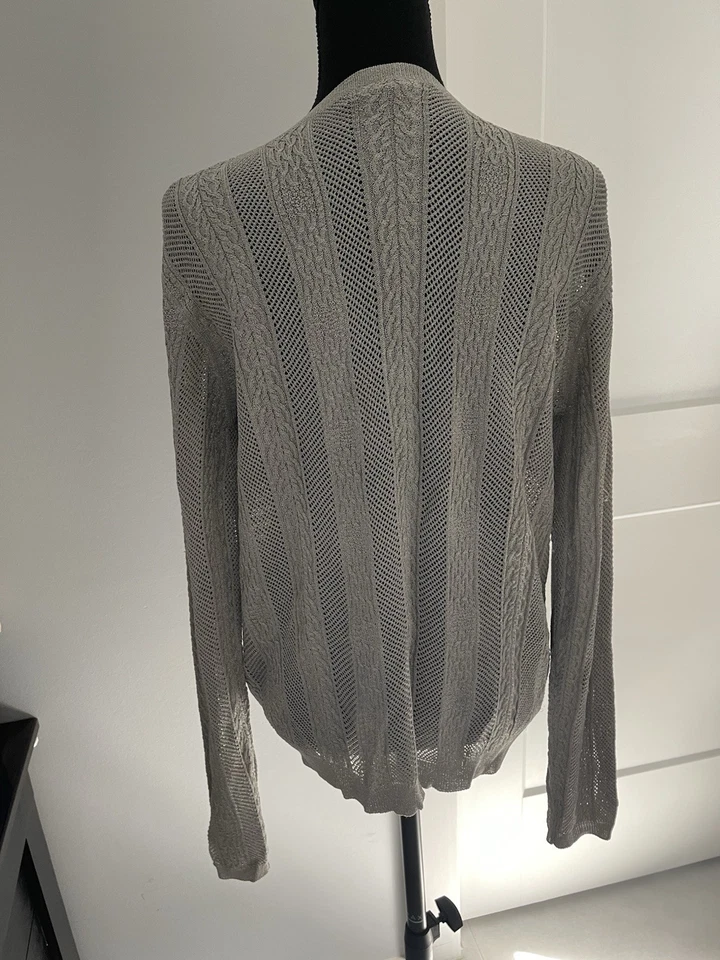 ELLEN TRACY XL 珠光银色女式 83% 真丝混纺网纱针织毛衣 248 美元 — 第 4/4 张图片