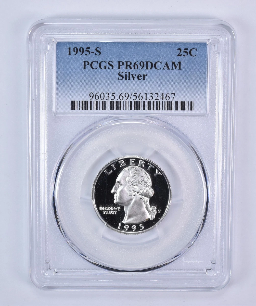 PCGS Certified PR 69 Graded 1995 Washington Quarters (1932-1998