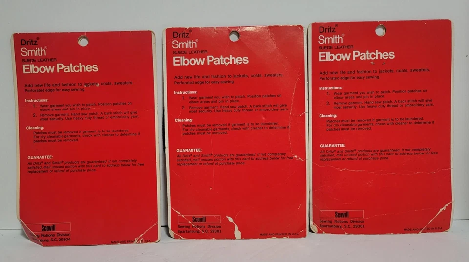 3 Vintage NOS Dritz Suede Elbow Patches 4 3/4 x 6 5/8” - Image 2 of 2