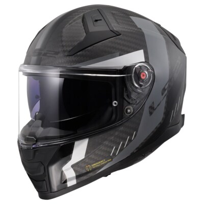 LS2 FF811 Vector II Carbon Grid Grau Motorradhelm mit Sonnenblende Gr. M Grau Ma