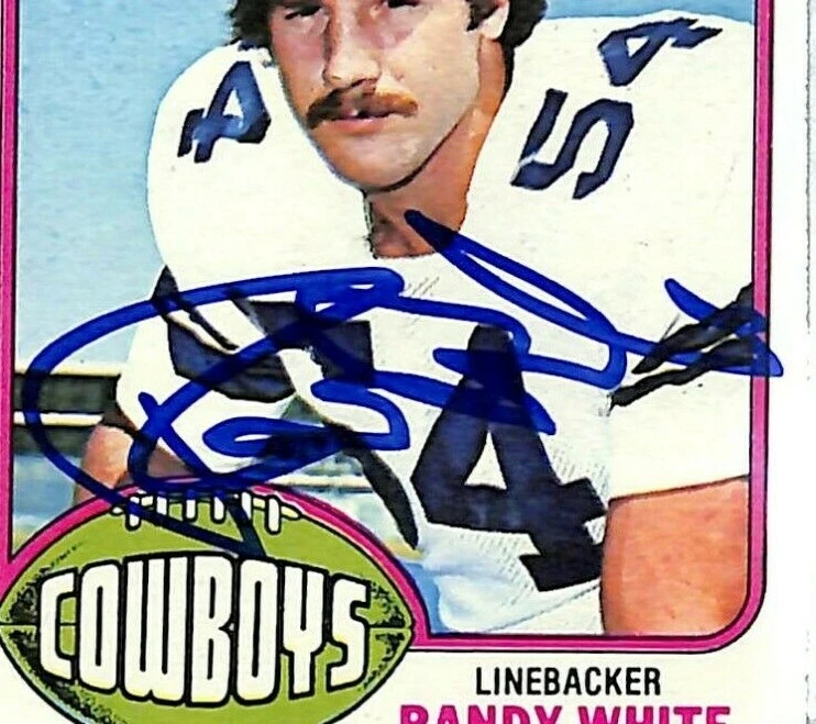 1976 Topps RANDY WHITE Signed Auto Cowboys Rookie Card #158 Beckett BAS Slabbed - Image 3 of 4
