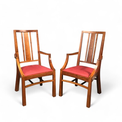 Pair of Thomas Moser Cherry Bungalow Armchairs (2 pairs available)