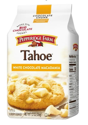 🟢 Neu Pepperidge Farm Tahoe Weiße Schokolade Macadamia Weiche Gebackene Kekse 7,2 Unzen - Bild 1 von 2