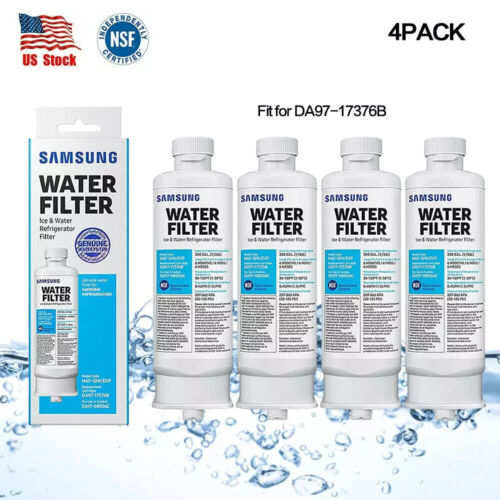 4 PACK NEW Genuine Samsung DA97-17376B HAF-QIN/EXP REFRIGERATOR Water Filter