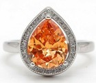 3Ct Treated Padparadscha Sapphire & Topaz 925 Sterling Silver Ring Sz 6 &1-6