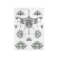 1 X Lotus Tattoo Karte - Blumen, Schmetterling- Temporary Haut Tattoo- LC108 (1)