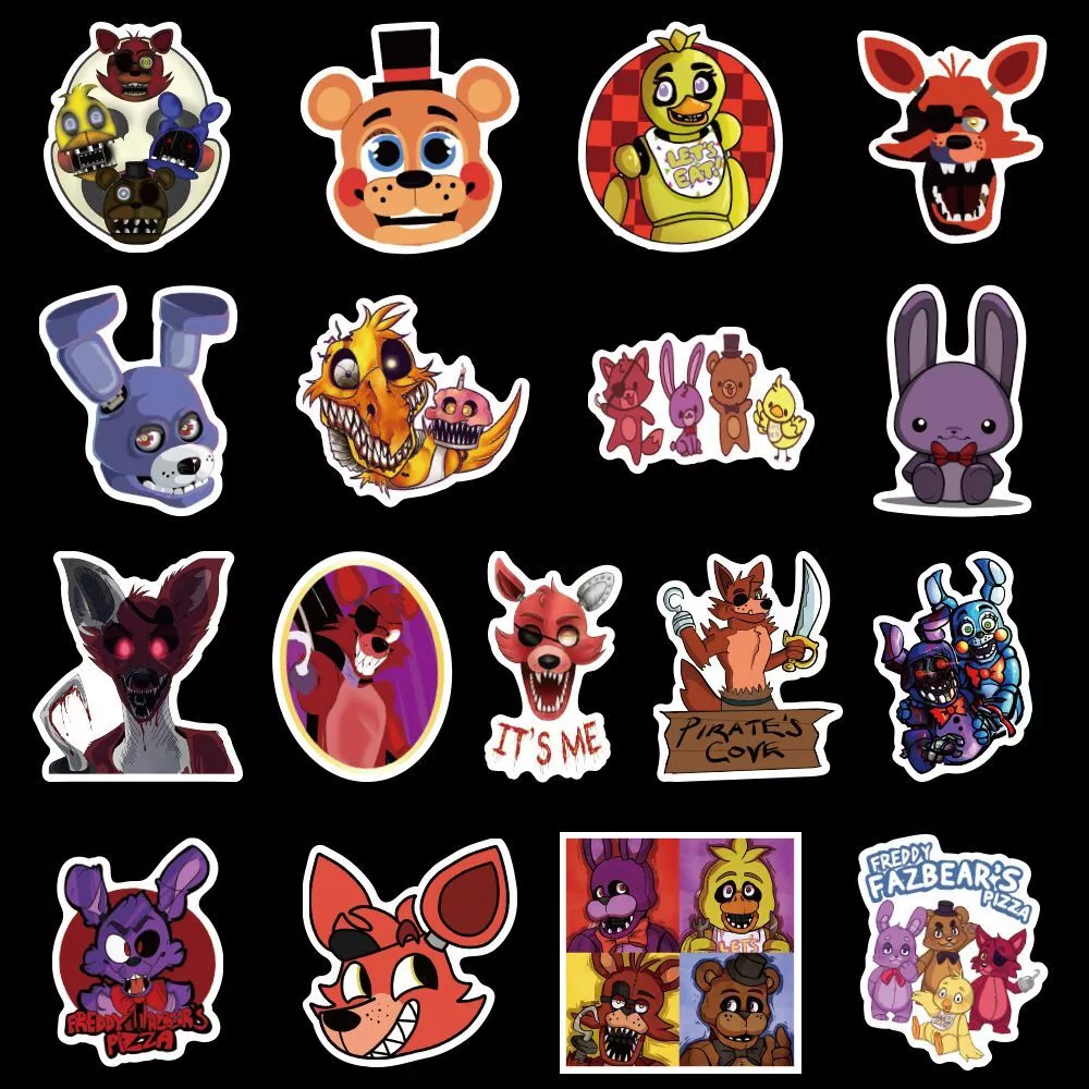 10/50Pcs/pack Fnaf Stickers Cartoon Anime Game Security Breach For