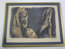 GEORGI DASKALOFF LITHOGRAPH ABSTRACT EXPRESSIONISM MID CENTURY CUBISM FIGURES