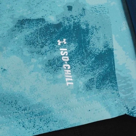 Camiseta manga larga Under Armour Iso-Chill Shore Break Print Deep Sea XL nueva con etiquetas Foto 4 de 4