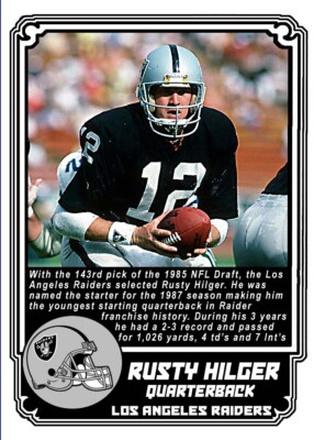 RAID for DICE サイン入りアートカード ACEO RUSTY HILGER LOS ANGELES RAIDERS CUSTOM HAND MADE ART CARD | eBay