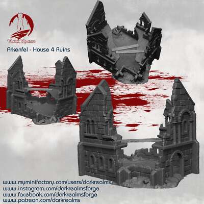 Stone City House 4 Ruins - Arkenfel - Dark Realms Terrain Wargaming D&D DnD