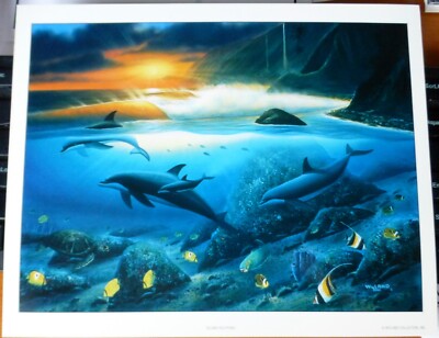 Dolphins Kissing　Robert Wyland　1996年製 s-l400.jpg