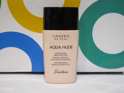 GUERLAIN ~ LINGERIE DE PEAU AQUA NUDE FOUNDATION ~ # 06 W VERY DEEP WARM ~ 1 OZ