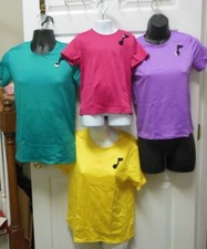 Unisex Spandex short sleeve t shirt sequin music note 4 colors dance chorus