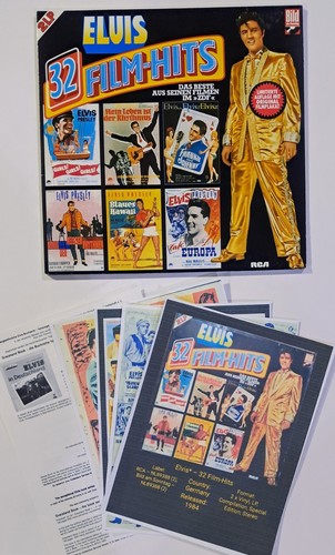 Elvis Presley 2LP "32 Film-Hits" (German) W/Original giant poster & EXTRAS