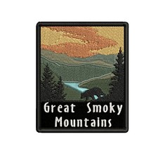 Great Smoky Mountains Bear Sunset Scene Patch...