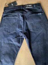  210 7 For All mankind Men  s 5-Pocket Straight Leg Denim Jeans Zip 31x33 Dark