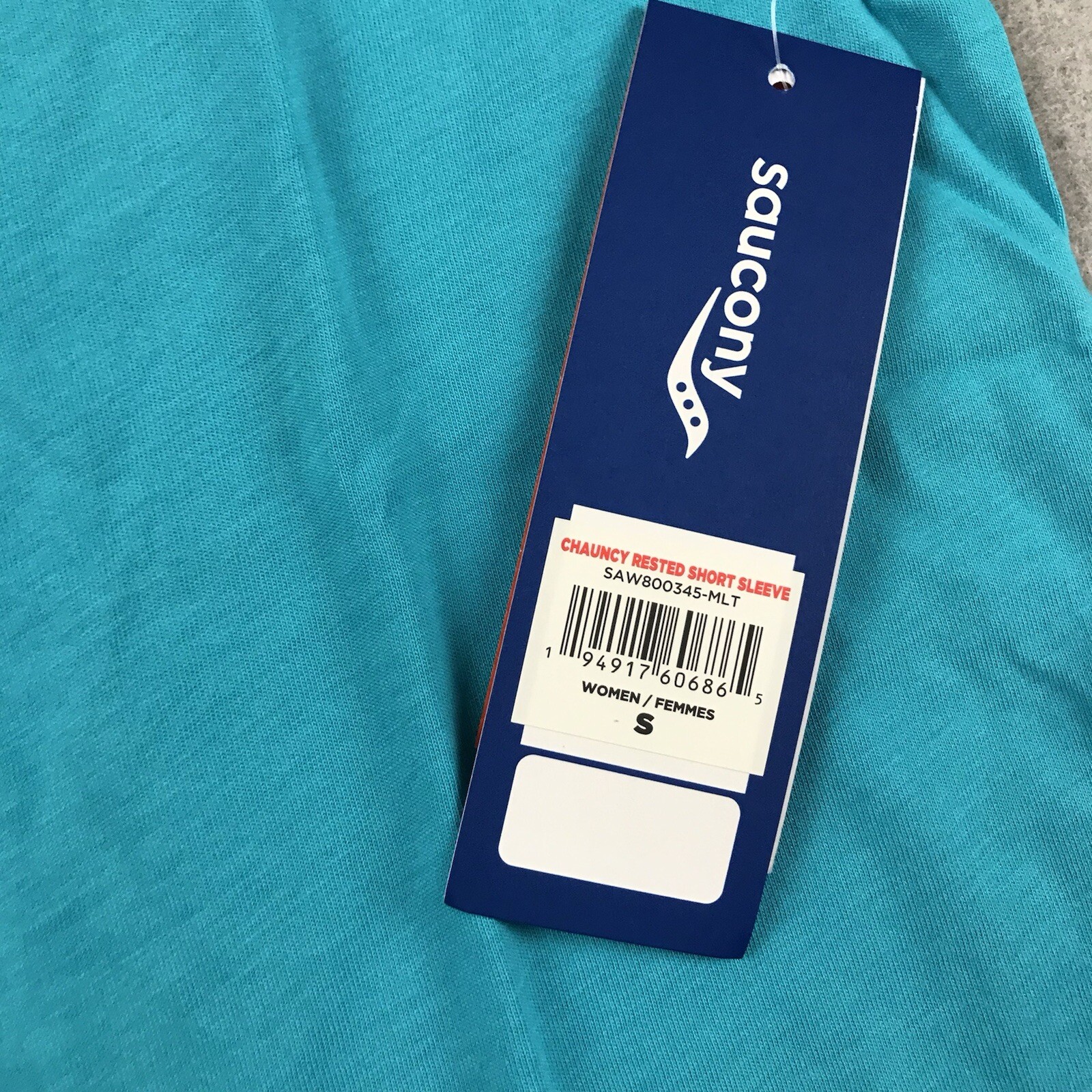 Saucony Shirt Womens Small Blue Organic Cotton Short Sleeves Lightweight Tee NWT thumbnail 3