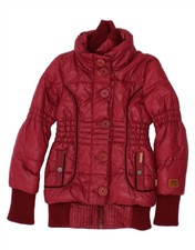 Khujo Womens Padded Coat Uk 10 Small Red Nylon Or21
