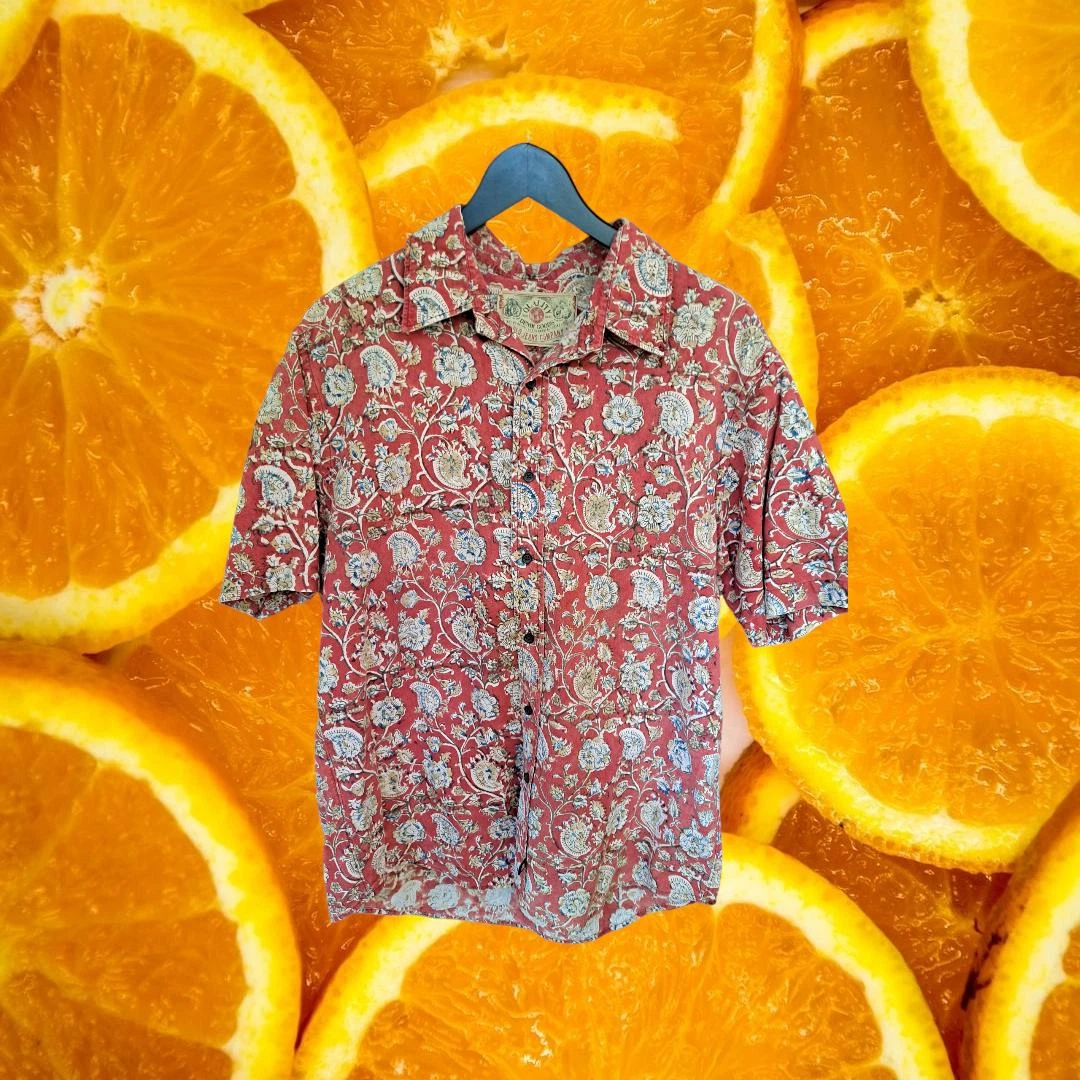 Polo Jean Company Red Hawaiian Shirt Size Large
