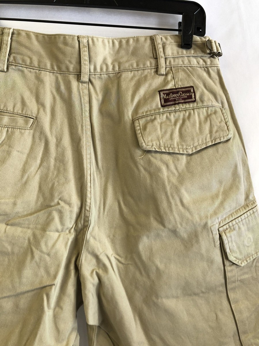 Man Shorts Marlboro Classics 100% Cotton Size 38 Beige