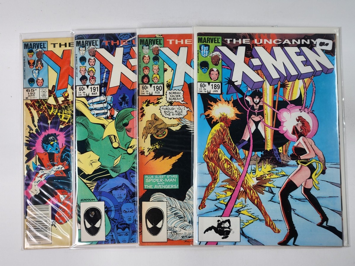 Uncanny X-Men 189 190 191 192 Marvel Comics 4 Book Run 1st App