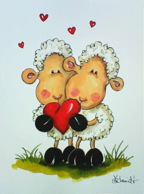 H.Schmidt Schaf*Schäfchen liebe*sheep herz love dvd verliebt paar hochzeit Foto