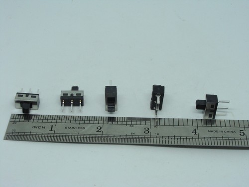 5x Pack Toggle Slide 3 Pins Power Switch 1P2T 5mm Handle 3A 250V SS12D10 SS12D11 - Imagen 10 de 13
