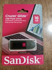 SanDisk USB Drive Flash Cruzer Glide 16GB 2.0, Black ,Brand New, SDCZ60-016G-A46