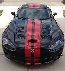 (B2) ROJO BRILLANTE Rayas de Cuerpo Doble Estilo Víbora 4m x 15cm se adapta a CHRYSLER (B2) - Imagen 1 de 1