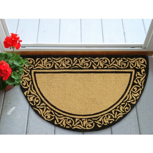 Welcome Mat Bella 22" x 36" Half Round HeavyDuty Coir Doormat - Accentuary - Picture 2 of 5