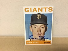 Billy O'Dell Autographed Card - 1964 Topps Baseball - Giants