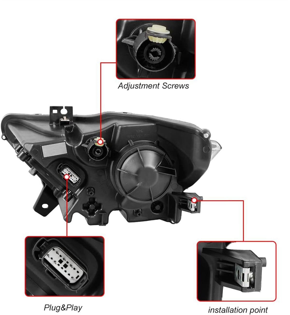 LED DRL HID/Xenon Headlights Set for 2015 2016 2017 Ford Mustang Left & Right