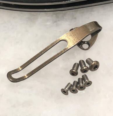 Gold Bronze Titanium Deep Pocket Clip Set For Spyderco Ambitious Persistence