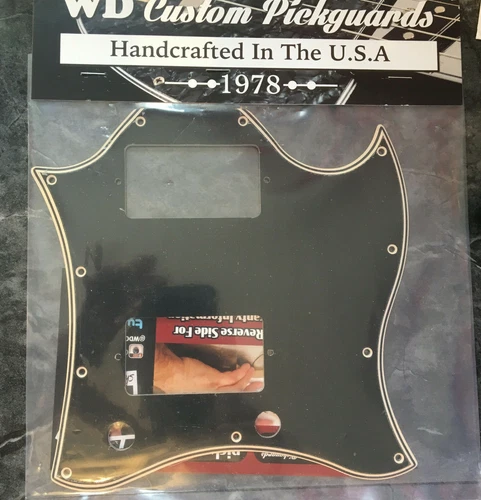 5 Ply Black/Cream WIDE BEVEL Batwing Pickguard for Gibson SG Standard 