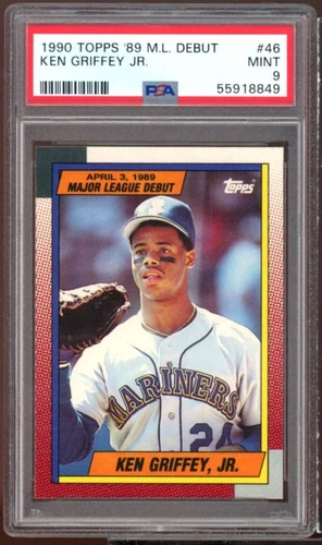 Ken Griffey Jr. Card 1990 Topps Major League Debut 1989 #46 PSA 9