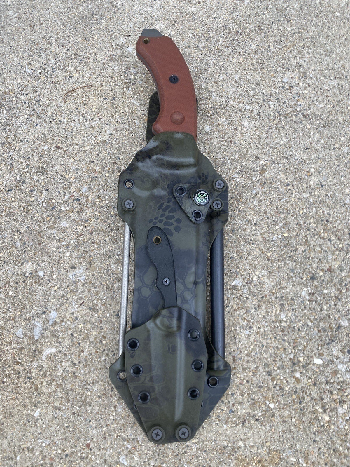 TOPS Tahoma Field Knife Dangler Kydex sheath 400Grit&FerroRod(Knife