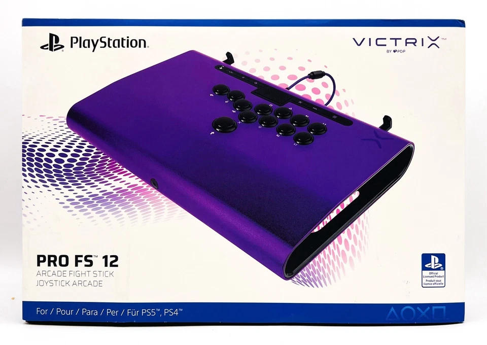 PDP Victrix Pro FS 12 Arcade Fight Stick for PS5, PS4 & PC - Purple (12-BUTTON) - Image 2 of 4