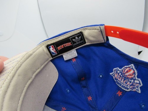 New York Knicks Mens Blue Orange Size OSFA Adidas Snapback Flat Brim Hat $25 - Picture 7 of 8