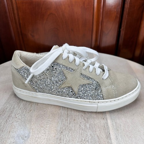 Steven New York Rubie Glitter Womens Sneakers Size 7 Silver Gray Suede Shoes - Picture 6 of 13